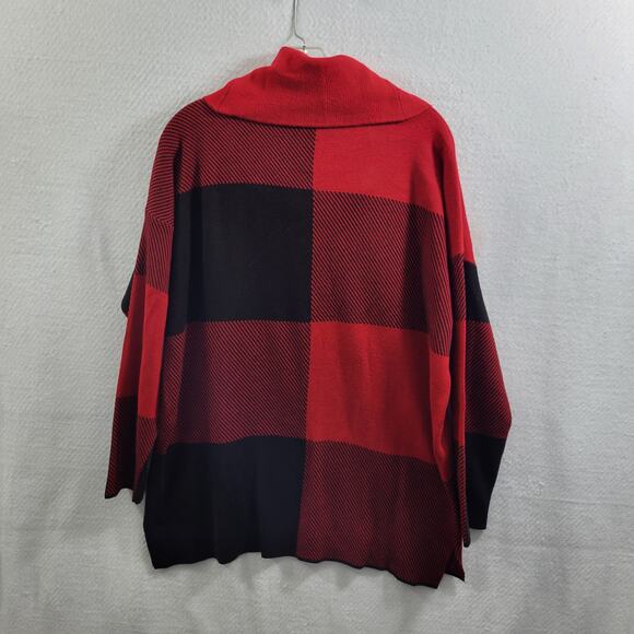 Calvin Klein Red & Black Oversize Color Block Sweater Size L 12124-0634 - Picture 5 of 5